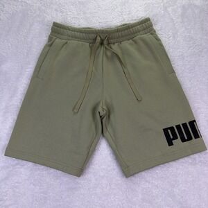 Puma Mens Medium Heavyweight Sage Green Shorts 9.5in Inseam Pockets Drawstring‎
